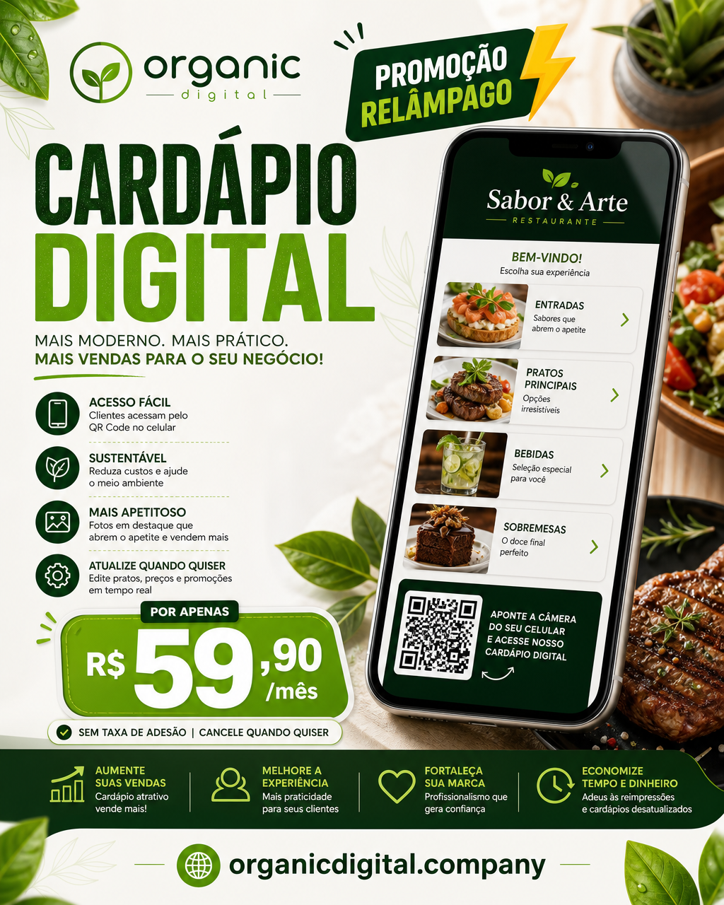 Cardápio Digital - Promoção R$ 59,90/mês